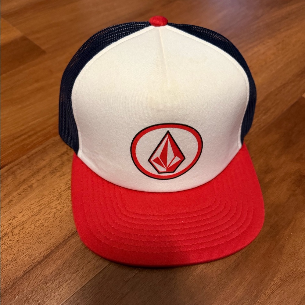 Volcom Navy and Red Trucker Hat